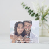 水モダン色結婚の写真ダスティブルーID816 案内ポストカード (スタンド正面)