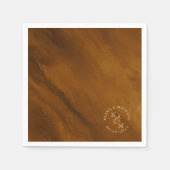 水モダン色結婚の金ゴールドID816 スタンダードカクテルナプキン (正面)