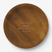 水モダン色結婚の金ゴールドID816 ペーパープレート (正面)