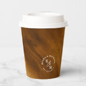 水モダン色結婚の金ゴールドID816 紙コップ (裏面)