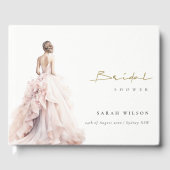 水モダン色結婚ブライダルシャワー ゲストブック (正面)