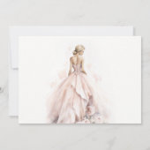 水モダン色結婚ブライダルシャワー サンキューカード (裏面)