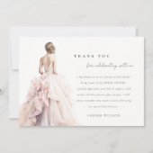 水モダン色結婚ブライダルシャワー サンキューカード (正面)