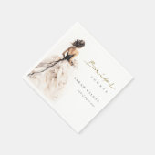 水モダン色結婚ブライダルシャワー スタンダードカクテルナプキン (角)