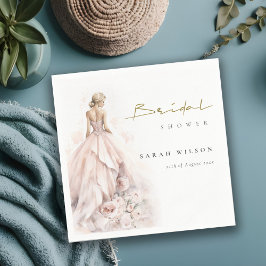 水モダン色結婚ブライダルシャワー スタンダードカクテルナプキン