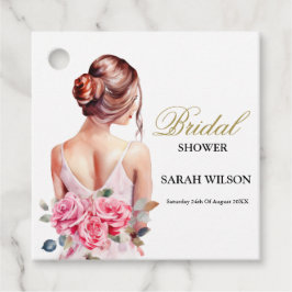 水モダン色結婚ブライダルシャワー フェイバータグ