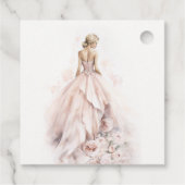 水モダン色結婚ブライダルシャワー フェイバータグ (裏面)