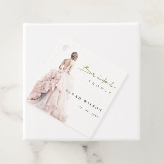 水モダン色結婚ブライダルシャワー フェイバータグ (インサイチュ)