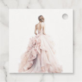 水モダン色結婚ブライダルシャワー フェイバータグ (裏面)