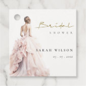 水モダン色結婚ブライダルシャワー フェイバータグ (正面)