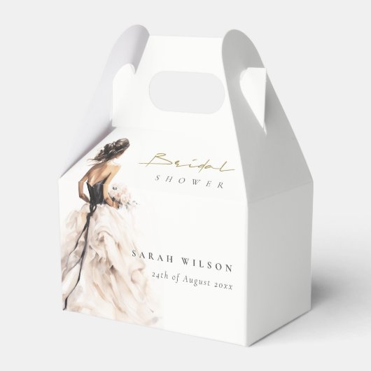水モダン色結婚ブライダルシャワー フェイバーボックス (正面サイド)