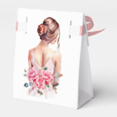 水モダン色結婚ブライダルシャワー フェイバーボックス (裏面サイド)