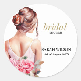 水モダン色結婚ブライダルシャワー ラウンドシール