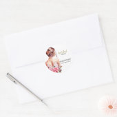 水モダン色結婚ブライダルシャワー ラウンドシール (封筒)