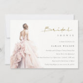 水モダン色結婚ブライダルシャワー 招待状 (正面)