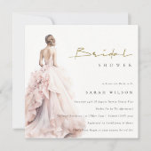 水モダン色結婚ブライダルシャワー 招待状 (正面)