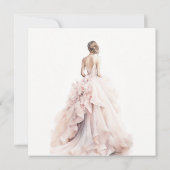 水モダン色結婚ブライダルシャワー 招待状 (裏面)