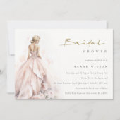 水モダン色結婚ブライダルシャワー 招待状 (正面)