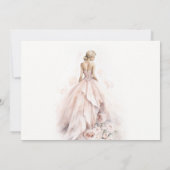 水モダン色結婚ブライダルシャワー 招待状 (裏面)