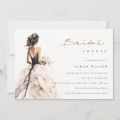 水モダン色結婚ブライダルシャワー 招待状 (正面)