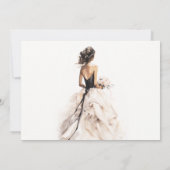 水モダン色結婚ブライダルシャワー 招待状 (裏面)