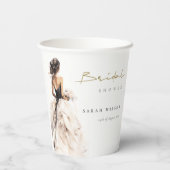 水モダン色結婚ブライダルシャワー 紙コップ (裏面)