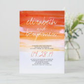 水モダン色結婚式招待状 招待状 (スタンド正面)