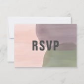 水モダン色結婚式招待状RSVPカード 出欠カード (裏面)