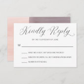 水モダン色結婚式招待状RSVPカード 出欠カード (正面/裏面)