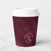 水モダン色結婚Burgundy ID816 紙コップ (裏面)