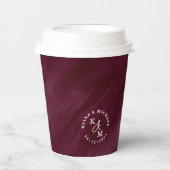水モダン色結婚Burgundy ID816 紙コップ (正面)