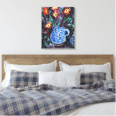 水モダン色絵画，花 キャンバスプリント (インサイチュ (寝室))