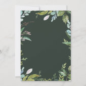 水モダン色緑フローラ卒業パーティー 招待状 (裏面)