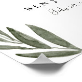 水モダン色緑葉結婚ポスター ポスター (角)