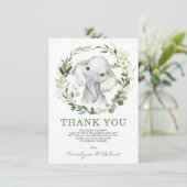 水モダン色緑金ゴールドベビーゾウ サンキューカード (スタンド正面)
