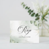 水モダン色緑RSVPポストカード ポストカード (スタンド正面)