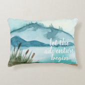 水モダン色自然冒険を始めよう アクセントクッション (正面)