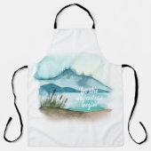 水モダン色自然冒険を始めよう エプロン (正面)