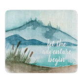 水モダン色自然冒険を始めよう カッティングボード (正面)