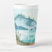 水モダン色自然冒険を始めよう カフェラテマグ (正面)