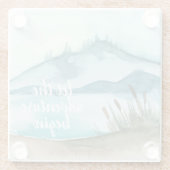 水モダン色自然冒険を始めよう ガラスコースター (裏面)