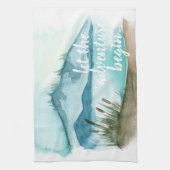 水モダン色自然冒険を始めよう キッチンタオル (縦)