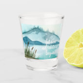 水モダン色自然冒険を始めよう ショットグラス (正面)