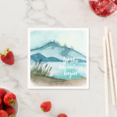 水モダン色自然冒険を始めよう スタンダードカクテルナプキン (インサイチュ)