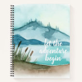 水モダン色自然冒険を始めよう ノートブック (正面)