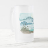 水モダン色自然冒険を始めよう フロストグラスビールジョッキ (正面左)