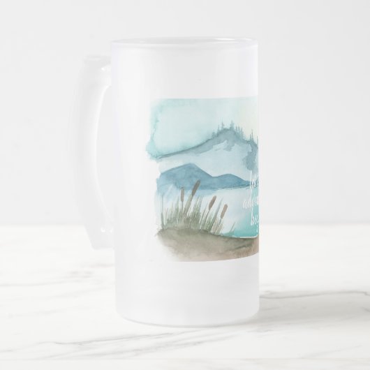水モダン色自然冒険を始めよう フロストグラスビールジョッキ (正面左)
