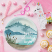 水モダン色自然冒険を始めよう ペーパープレート (パーティー)