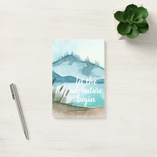 水モダン色自然冒険を始めよう ポストイット (オフィス)