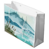 水モダン色自然冒険を始めよう ラージペーパーバッグ (正面アングル)